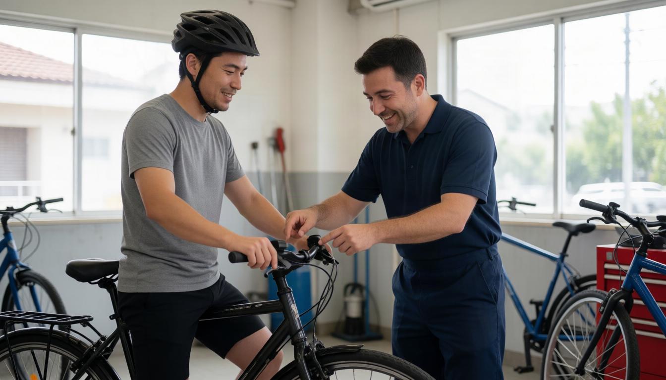 家族の自転車点検